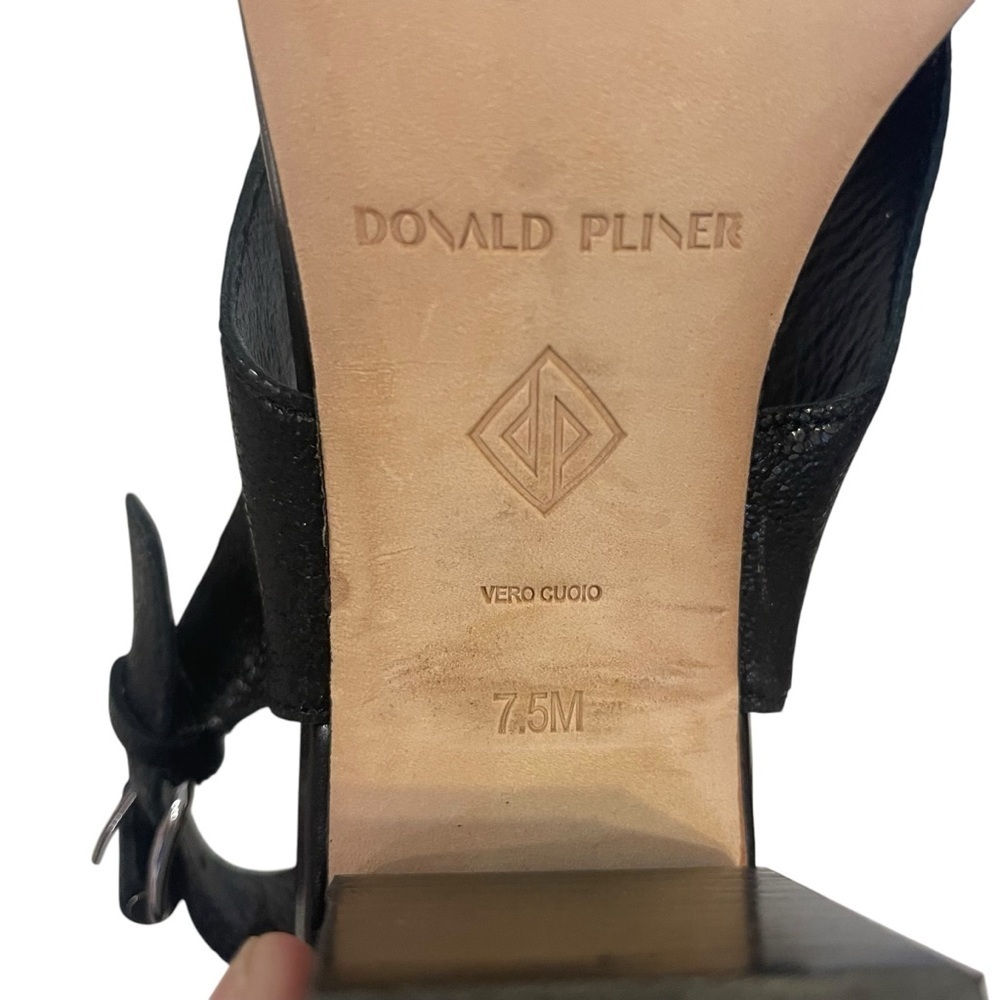 DONALD PLINER Pasha Black Slingback Block Heel Sandals Shoes Heels - Picture 11 of 11